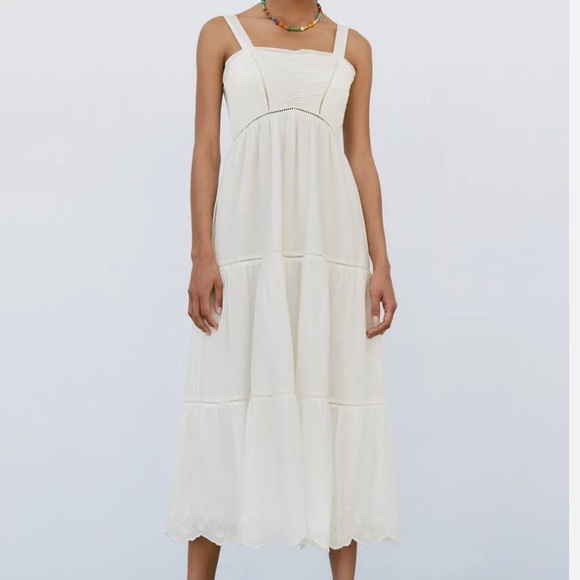 NWT ZARA cotten summer midi dress size XL - Picture 2 of 14